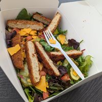 Fried chicken salad at Dee's Vegan To-Go in Charlotte
