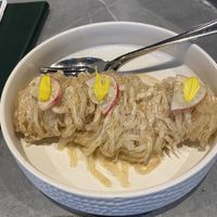 Glass noodles w vegan shark fin..  kind of taken aback by this, but I see the value in offering it.  So I had to try it, and honestly it was just a creamy noodle dish to me..  at Emerald 珺 in Hong Kong Island