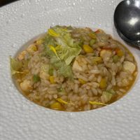 Vegan crab meat risotto with Tom yum sauce  at Emerald 珺 in Hong Kong Island