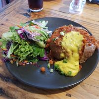 Vegan jacket potato at Commercial Boutique Hotel in Tenterfield