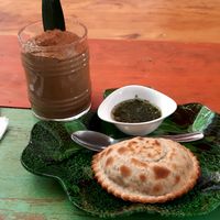 Empanada $50 at Layla Restaurant Plants & Mushrooms in Puerto Morelos