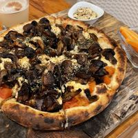 The Fungus Amongus Pizza  at Layla Restaurant Plants & Mushrooms in Puerto Morelos