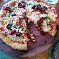 Pizza at Layla Restaurant Plants & Mushrooms in Puerto Morelos