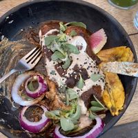 Mushroom empanadas in molé sauce   at Rústica in San Miguel De Allende