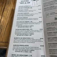 Vegan menu   at Rústica in San Miguel De Allende
