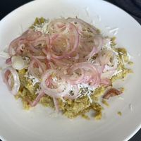 Mangu (mashed plantains with pickled onions and cheez)  at Tropical Cuisine Restaurant in Collegedale