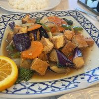Spicy Eggplant with fried tofu   at Tom Yum in Surprise