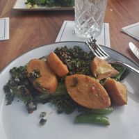 Panisse with a chimichurri sauce at The Restaurant at Hotel Wailea in Wailea