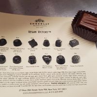 vegan flavors not some contain liqor at Chocolat Moderne in New York City