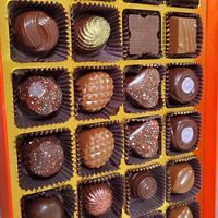 the box of 24 two each vegan flavor at Chocolat Moderne in New York City