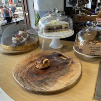 Baked cakes, muffins, cinnamon buns at Vagabond in Byron Bay