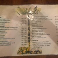 Food menu at Summer Beach in Zanzibar
