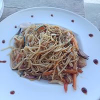 Rice noodles with vegetables vegan at Summer Beach in Zanzibar
