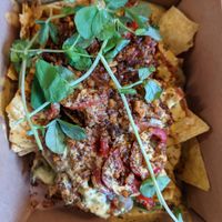 Take away Vegan nachos at Grams in Edinburgh