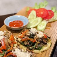 Sweet Potato Pizza with Homemade Vegan Parmesan Cheese at VEJO - The Vege journey in Hanoi