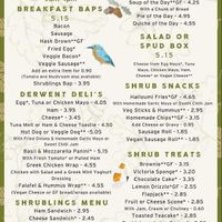 Menu at Café Shrub in Blaydon