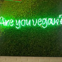 Neon sign inside at Organic Life in Chisinau