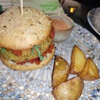 Falafel burger at Organic Life in Chisinau