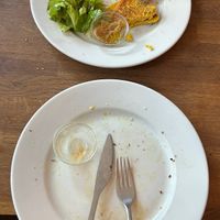 Chickpea Omelette and already eaten (sorry!) Tofu Scramble - it was so good - I’ve forgotten the photo 😋  at Radikalecker in Berlin