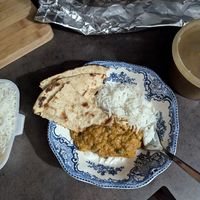 Baingan Bharta with roti at Kabab & Curry in Canton