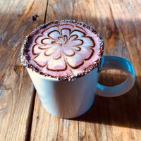 Vegan Red Velvet Hot Chocolate; delicious and beautiful!  at Cafe Zarah in Beijing