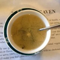 Miso soup is awesome!!! at Veggie Heaven in Teaneck