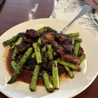Caramelized chicken and beef VGF   at Veggie Heaven in Teaneck