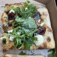 Slice 3(grapes, vegan goat cheese, balsamic vinegar, arugula and walnuts) at Gioia Pizzabar in Arnhem