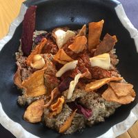 La cuadrina de Tanislao. Eggplant hummus at La Cuadrina de Tanislao in Asturias
