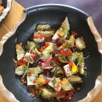 La cuadrina de Tanislao. Artichokes with tofu at La Cuadrina de Tanislao in Asturias