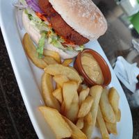 Hamburguesa de verduras at Splits in Gran Canaria