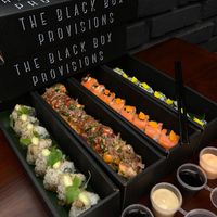 Sushi for all: vegan options, meat options, raw and fish options too. at The Black Box Provisions & Restaurant Naga in Kuta