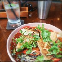 Vegan gyoza   at The Black Box Provisions & Restaurant Naga in Kuta