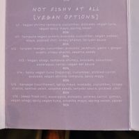 Vegan menu (main part) at The Black Box Provisions & Restaurant Naga in Kuta