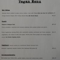 Vegan menu as at 28 December 2020. at Piku Izakaya Japanese in Havelock North