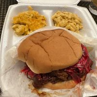 Chopped Rib BBQ Sandwich & Mac   at Vegan Heat in Duncanville