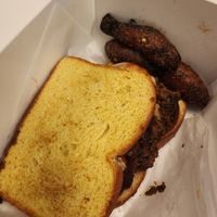 Chopped rasta jerk meatloaf sandwich with plantains at Vegan Heat in Duncanville