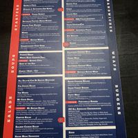 Menu 1  at Union Jack Pub in Westfield