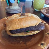 Chorizo sandwich at Veggie Veggie in Puerto Morelos