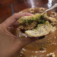 A better look at choripán, which has chimichurri  at Veggie Veggie in Puerto Morelos