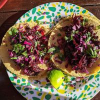 Jamaica Tacos at Veggie Veggie in Puerto Morelos