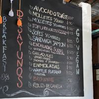 Breakfast menu  at Veggie Veggie in Puerto Morelos