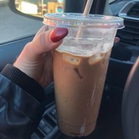 Peppermint mocha with oat milk at Nine Lives Cat Café in Indianapolis