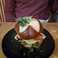 Chicken sandwich at Aunts et Uncles in Brooklyn