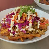 loaded fries  at Aunts et Uncles in Brooklyn