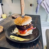 Vegan burger  at Kakao Cafe in Dahab