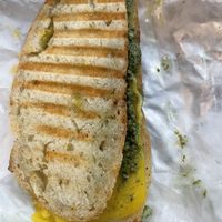 Pesto grilled cheezse  at Kickshaws Gluten-free Bakery in Fredericksburg