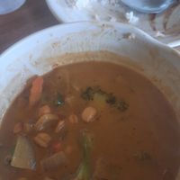 Massaman Curry with Mixed Veggie (already half eaten) at Thai Orchid in Eau Claire