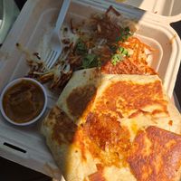 Vegan crunch wrap and hasbrowns at The Nucleus in Eau Claire