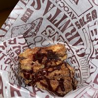 Vegan 'choc-nut' stuffed churros at Tortilla - Cabot Circus in Bristol